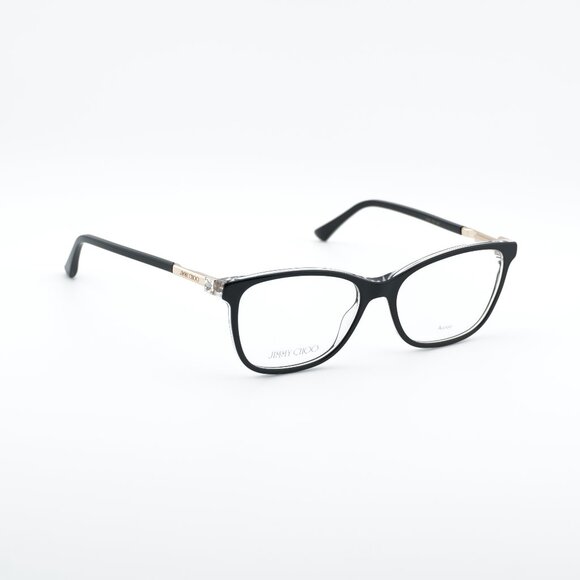 Jimmy Choo JC274 07C5 00 Eyeglasses Black/Crystal/Gold 53mm Rectangle Frame - Picture 1 of 10